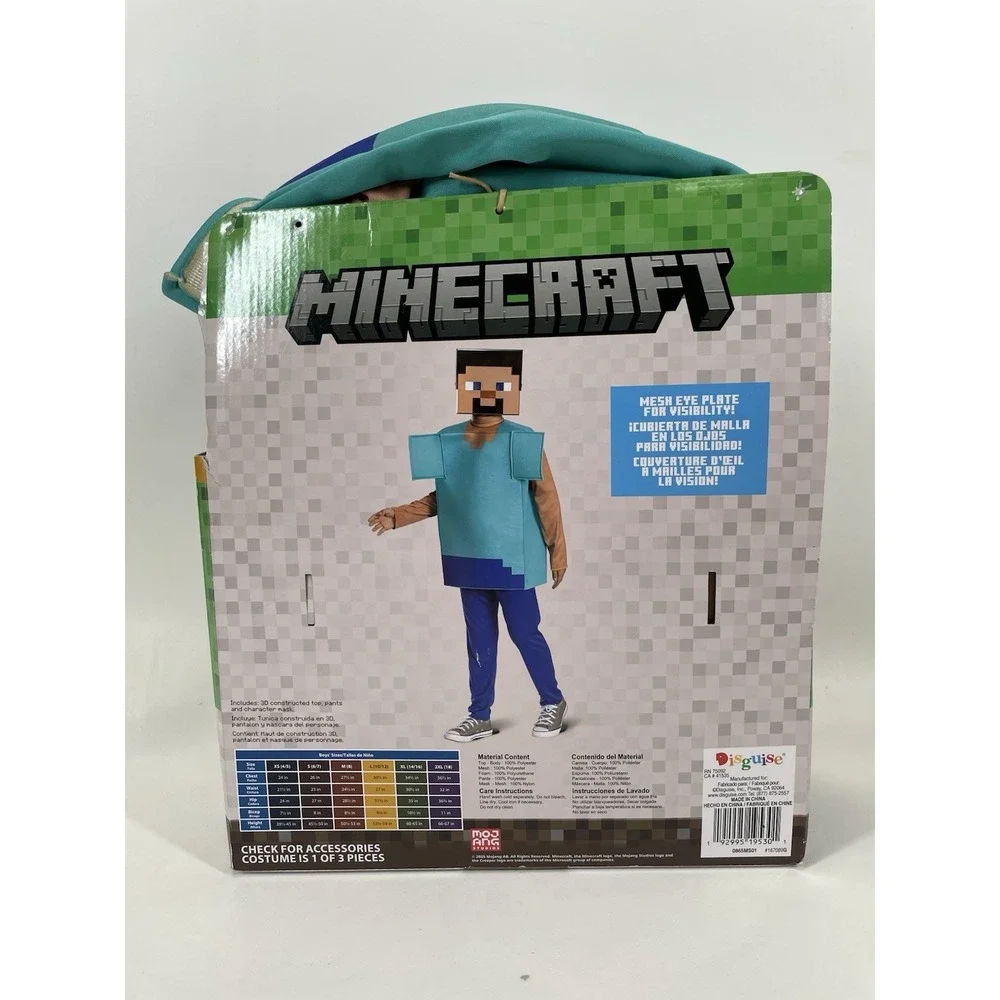 Minecraft Steve Classic Plus Costume Boys Large 10/12 Walmart Exclusive NIB